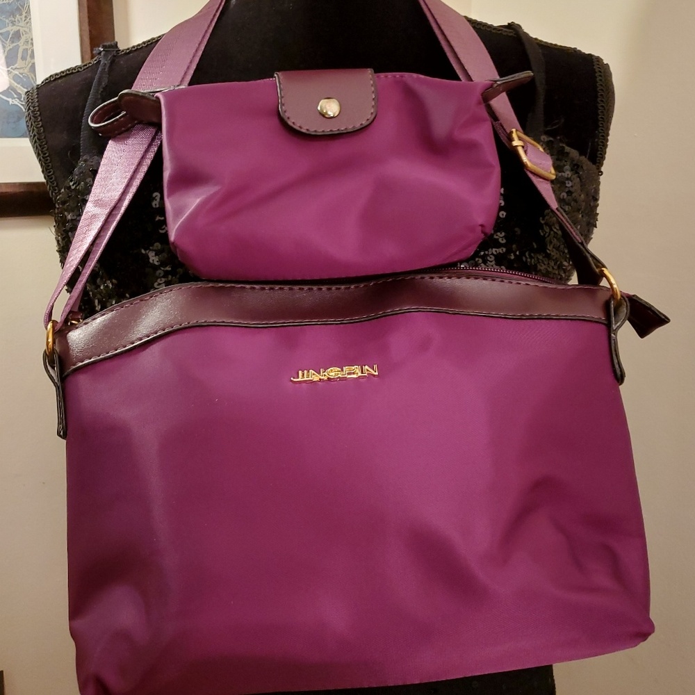 Jingpin Pruse & small utility bag.  Purple.
